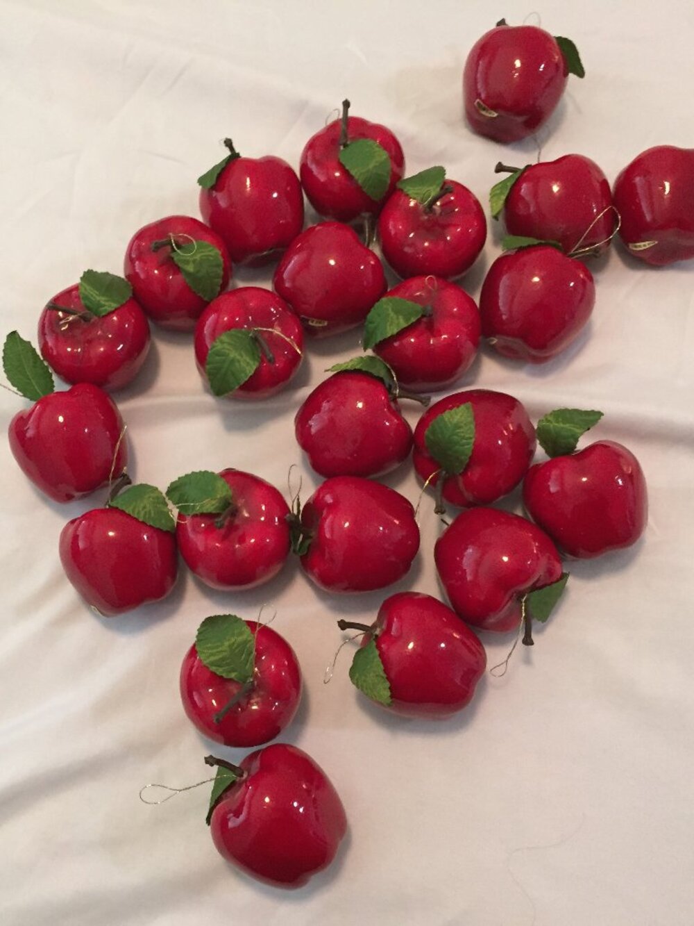 Vintage Lot 23 Hanging Christmas Apples Ornaments Taiwan